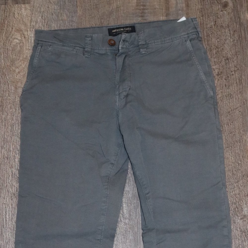 American Eagle Men's Pants, 28x32, Grey, Slim